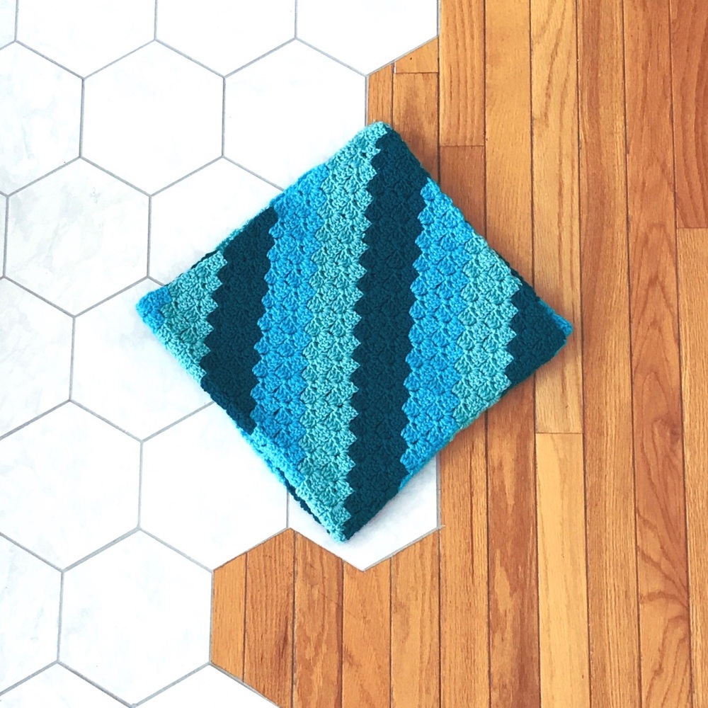 Blue gradient baby blanket